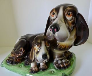 Vintage Ceramic Basset Hound Dogs,  Italian 3