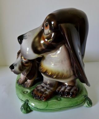 Vintage Ceramic Basset Hound Dogs,  Italian 4