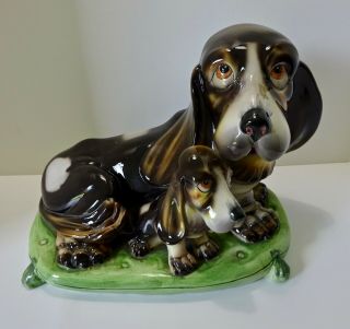 Vintage Ceramic Basset Hound Dogs,  Italian 6