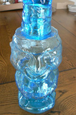 Vintage Wc Fields Figure Decanter Shot Glass Aqua Blue Us Ship