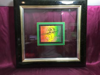Peter Max Watercolor And Ink Signed Painting 8 " X 6 7/8 "