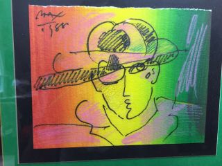 Peter Max Watercolor and Ink signed Painting 8 