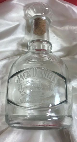 Rare Jack Daniels Old No.  7 Brand Etched Bottle Glass Cork Topper