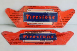 Vintage Firestone Tires Rack Sign Orange And Blue