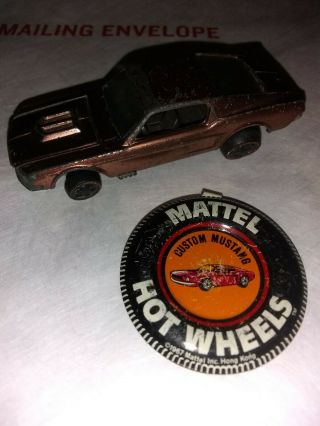 Vintage Hot Wheels 1968 Custom Mustang Redlines Cooper Brown Usa Rare Sweet 16
