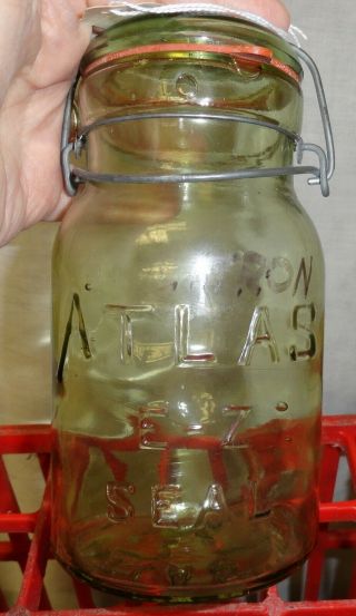 Atlas E - Z Seal Citron Quart Canning Jar