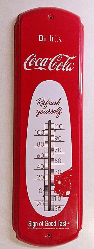 Vintage Drink Coca Cola Thermometer Soda Pop General/store Advertising Sign