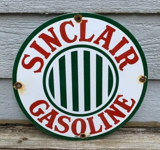 Vintage Sinclair Oil Gasoline Porcelain Station Pump Plate Sign