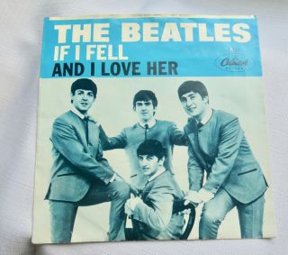 The Beatles And I Love Her / If I Fell 45 Record & Capitol 5235 Picture Sleeve