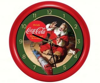 Coca - Cola Santa With Train Clock