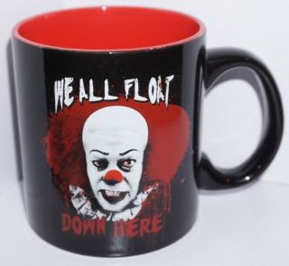 Pennywise It " We All Float Down Here " Tim Curry Coffee Mug Cup 20oz Horror