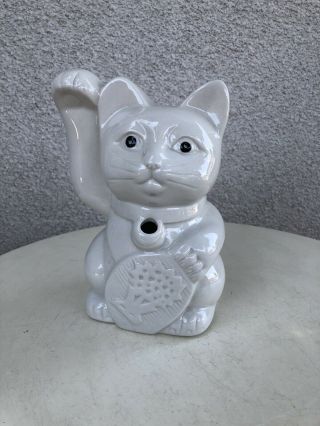 Beinhana Tiki Mug Lucky Cat Neko Ceramic White Barware