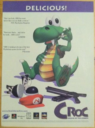 Croc Poster Ad Print Playstation Sega Saturn