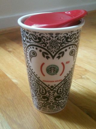 Starbucks Jonathan Adler 2010 Paisley Tumbler Travel Coffee Cup Mug Ceramic