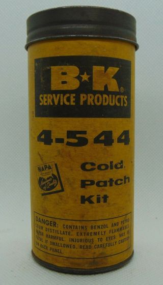 Vintage Bk Napa Empty Tube Patch Tire Repair Kit Gas Oil Display Can