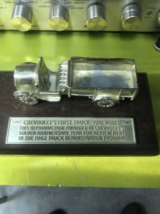 1962 Chevy Dealers Award - First Chevy Truck 1918 Metal Advertising Paperweight
