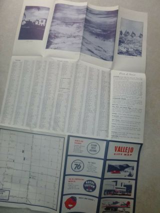1958 Vallejo street map Union 76 oil gas California 5