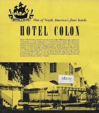 Hotel Colon Quito Ecuador 1950 