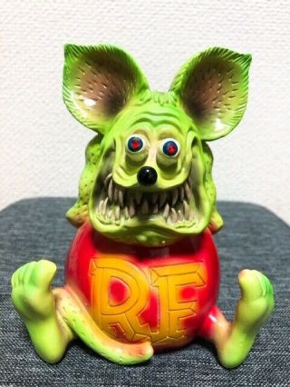 Rat Fink Ed Roth Figure Pottery Statue Limited Rare Green Doll Hot Rod