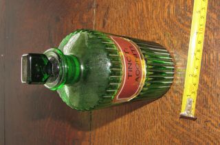 Antique Chemist Bottle Green Ribbed Glass Body " Tinct: Aconiti " Apothecary