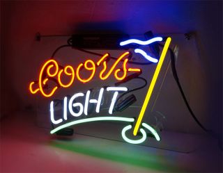 Coors Light Golf Flag Boutique Bar Room Wall Decor Neon Sign Light Beer Pub 2