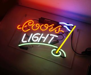 Coors Light Golf Flag Boutique Bar Room Wall Decor Neon Sign Light Beer Pub 4