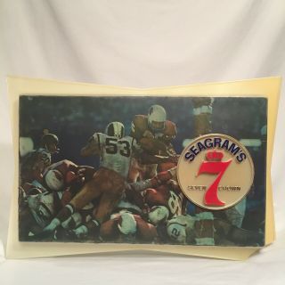 Seagrams Seven 7 Crown Whiskey Promotion Sign Light Vintage Football Advertise