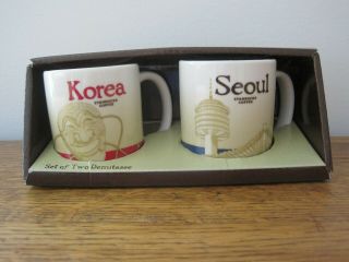 Starbucks Set Of Two Demitasse Cups Korea And Seoul,  Exc