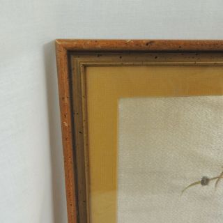 1950 ' s Japanese Silk Embroidery Painting Ducks Flying Over Pond Handmade Framed 3