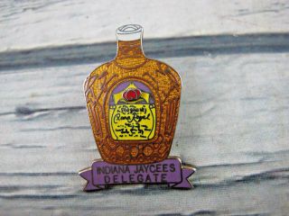 Indiana Jaycees Jci Vintage Crown Royal Whiskey Delegate Lapel Pin