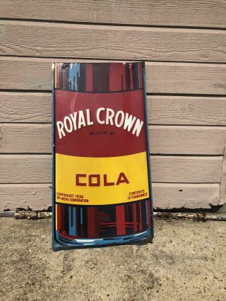 Vintage 1946 Royal Crown Rc Cola Bottle Sign Cut