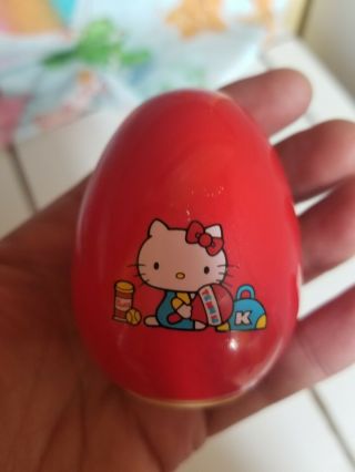 Vintage 1976 Sanrio Hello Kitty Egg Bank With Stopper Red