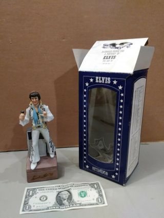 Elvis Sincerely 77 Mccormick Approx 7 1/2 In Decanter Music Box Love Me Tender