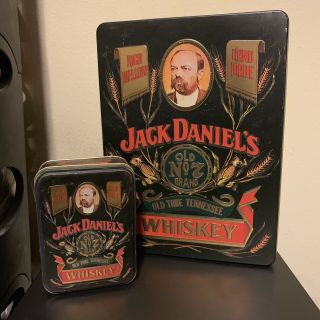 Rare Vintage Jack Daniels Old No 7 Whiskey Big And Mini Tin Bundle