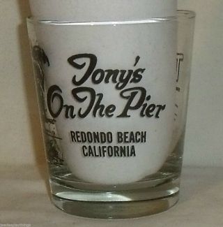 Tony ' s On The Pier Glass Tumbler Cup Rocks Tiki Bar 4 