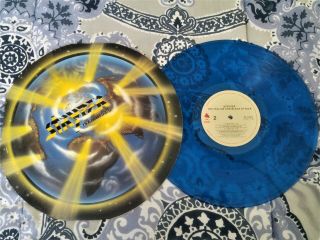 Stryper The Yellow And Black Attack 1986 Enigma Blue Vinyl Pressing -