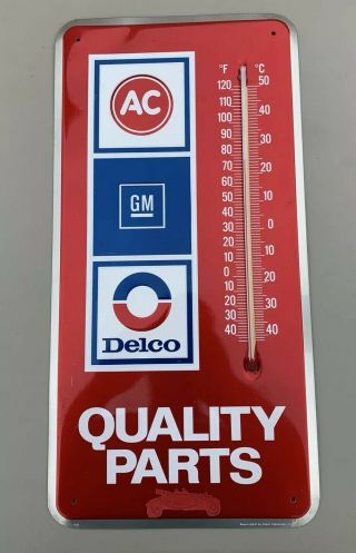 Vintage Acdelco Advertising Thermometer Metal Sign Gas/oil Sign