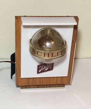 Vintage Schlitz Beer Motion Lighted Spinning Globe Bar Sign 3