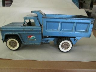Vintage Structo Hydraulic Dump Truck (14 " Blue,  10.  00 X 20 Wheels)