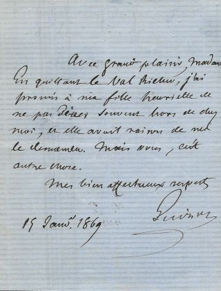 1869 Als Of French Prime Minister Francois Guizot
