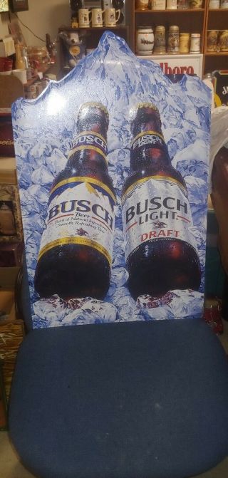 1991 Anheuser Busch Busch/busch Light Draft Beer Metal Sign 18 " X 28 " Tall