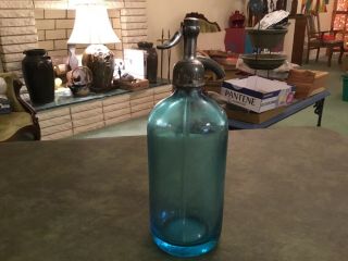 Vintage Light Blue Oregon Bottle Co Seltzer Bottle Philadelpha Pa