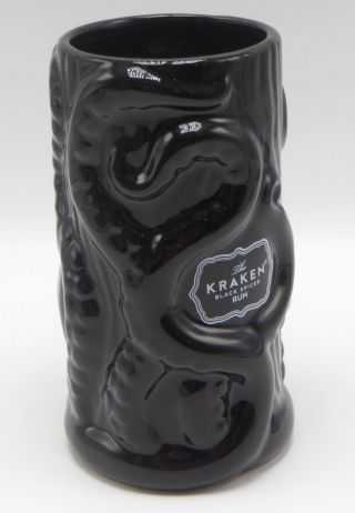 6 " Tiki Mug Release The Kraken Black Spiced Rum Squid Ceramic Cup Vase Octopus