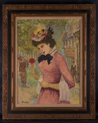 Manner Of Edgar Degas Post - Impressionist Oil Painting " Portrait Of Lady "