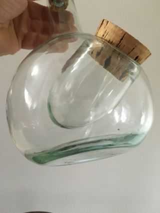 Vintage Hand Blown Clear Glass Wine Decanter With Ice Chamber 4