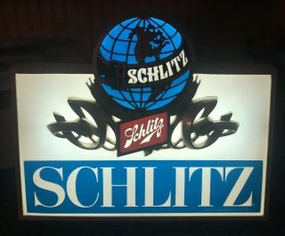 Vintage 1977 Schlitz Light Sign Brewing Company Beer Advertising Bar Advertise