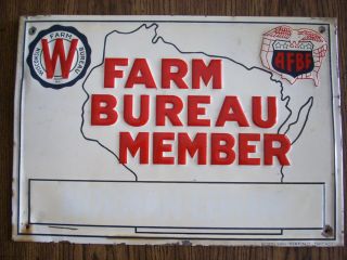 Vintage Wisconsin Farm Bureau Member Stop Sign Seed Feed Farm Sign