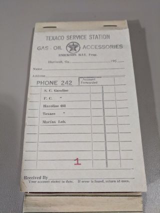 VINTAGE 1950 ' s TEXACO Gas Oil Accessories Service Gas Station Receipt Books 2