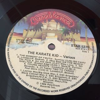 THE KARATE KID Soundtrack LP 1984 RARE 4