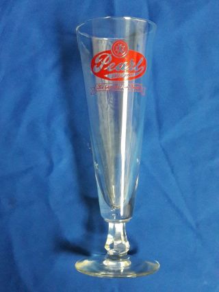 Vintage Pearl X X X Beer Glass 9 " Footed Lager Red Logo San Antonio Texas